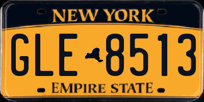 NY license plate GLE8513