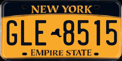 NY license plate GLE8515