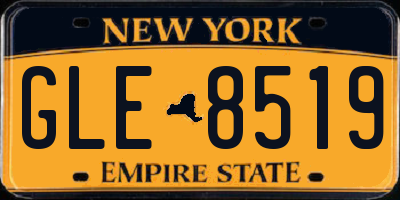 NY license plate GLE8519