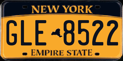 NY license plate GLE8522