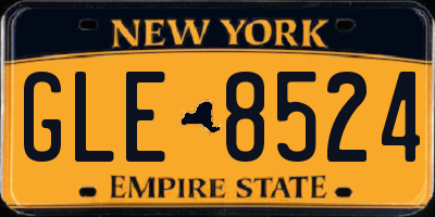NY license plate GLE8524