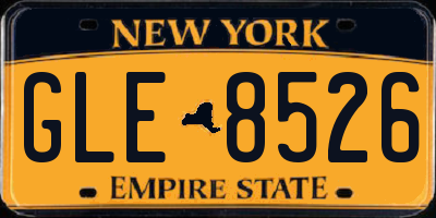 NY license plate GLE8526