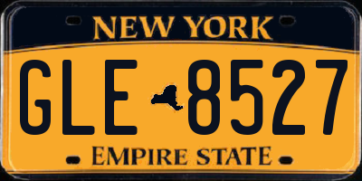 NY license plate GLE8527