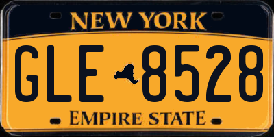 NY license plate GLE8528