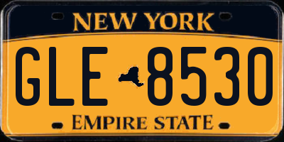 NY license plate GLE8530