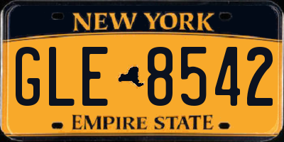 NY license plate GLE8542