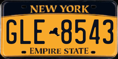 NY license plate GLE8543
