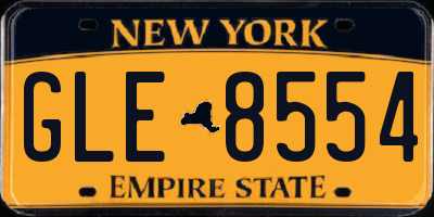 NY license plate GLE8554