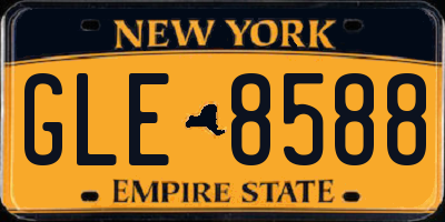 NY license plate GLE8588