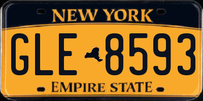 NY license plate GLE8593