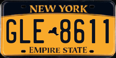 NY license plate GLE8611