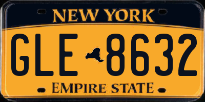 NY license plate GLE8632