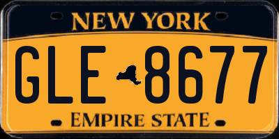 NY license plate GLE8677