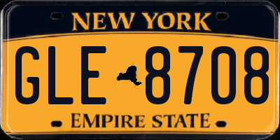 NY license plate GLE8708