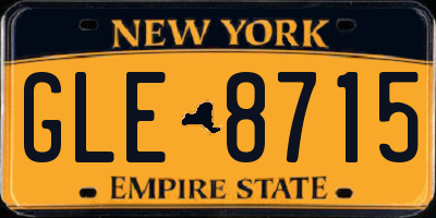 NY license plate GLE8715