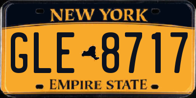 NY license plate GLE8717