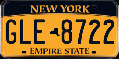 NY license plate GLE8722