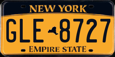 NY license plate GLE8727