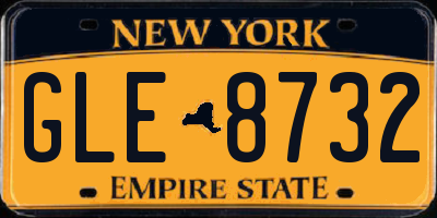 NY license plate GLE8732