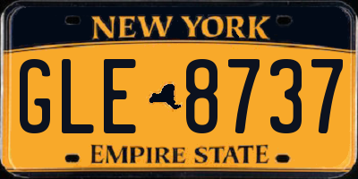 NY license plate GLE8737