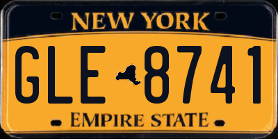 NY license plate GLE8741