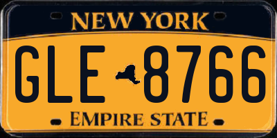 NY license plate GLE8766