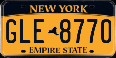 NY license plate GLE8770