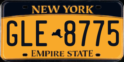 NY license plate GLE8775