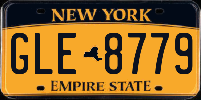 NY license plate GLE8779