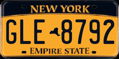 NY license plate GLE8792