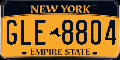 NY license plate GLE8804