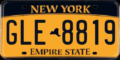NY license plate GLE8819
