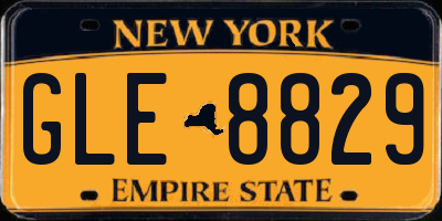 NY license plate GLE8829