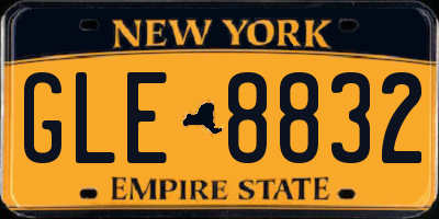 NY license plate GLE8832