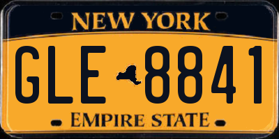 NY license plate GLE8841