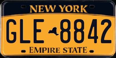 NY license plate GLE8842