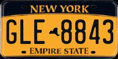 NY license plate GLE8843