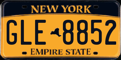 NY license plate GLE8852