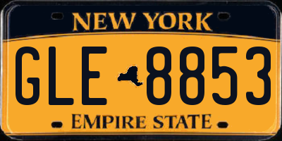 NY license plate GLE8853