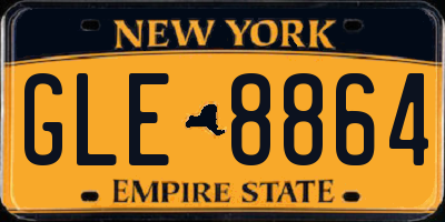 NY license plate GLE8864