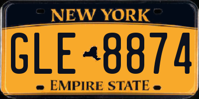 NY license plate GLE8874