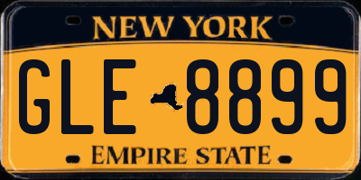 NY license plate GLE8899