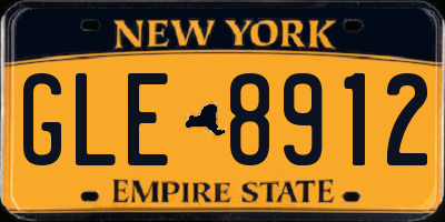 NY license plate GLE8912