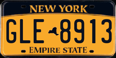NY license plate GLE8913