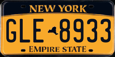 NY license plate GLE8933