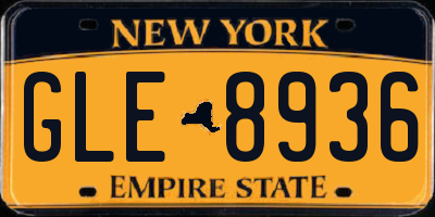 NY license plate GLE8936