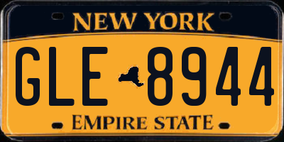 NY license plate GLE8944