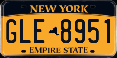 NY license plate GLE8951