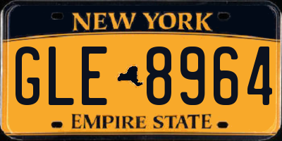 NY license plate GLE8964