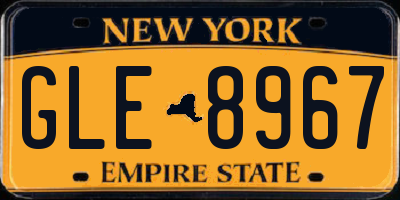 NY license plate GLE8967